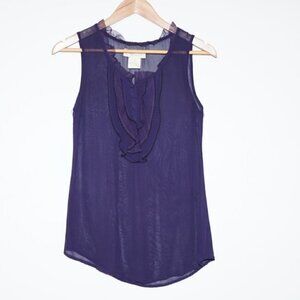 ✨4 for $20✨ Urban Outfitters Sheer Ruffle Top Navy Blue M Work Office Preppy